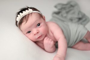 Boston Newborn Photographer - Baby Staring at camera