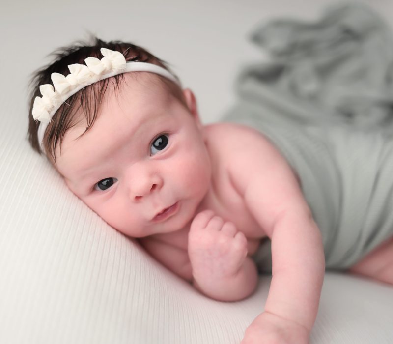 Boston Newborn Photographer - Baby Staring at camera